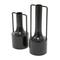 Black Metal Vase with Handles Set of 2 16", 12"